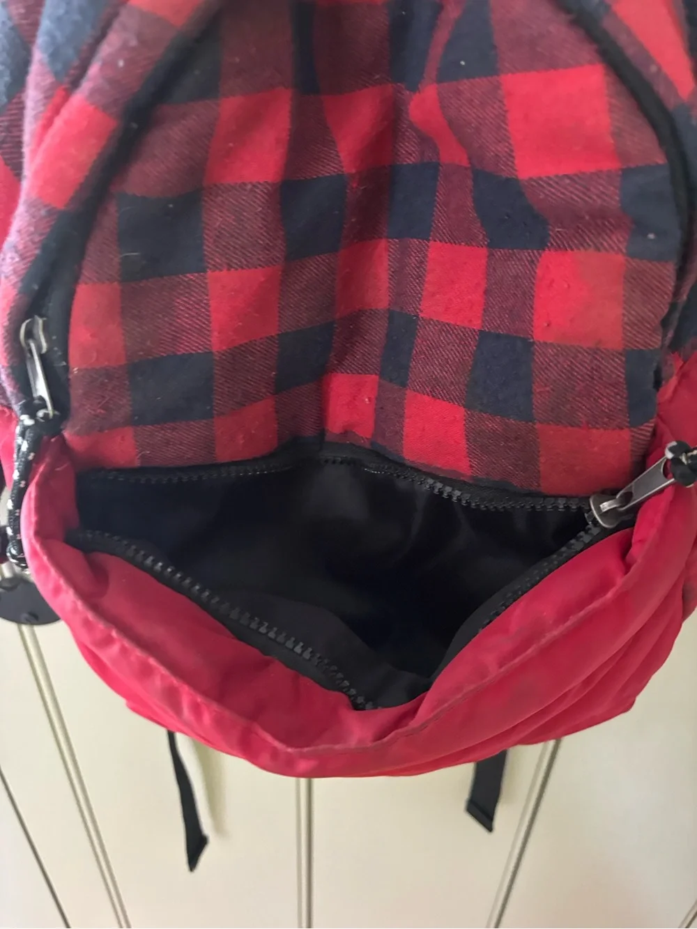 Red Buffalo Plaid Flannel & Solid Red Kid’s Backpack